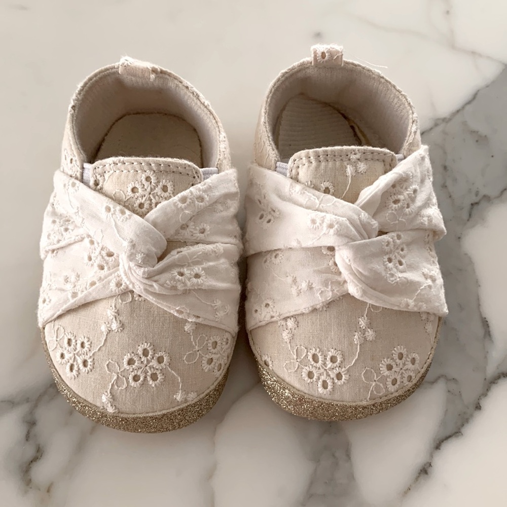 Floral Eyelet Infant Shoes
